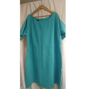 Talbots Aqua Blue Short Sleeve Dress 22W